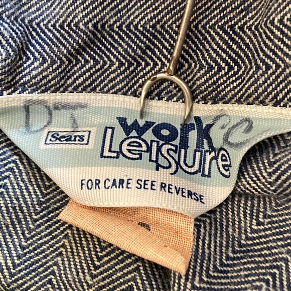 Vintage 1970s Sears Work Leisure Herringbone Denim Coveralls 36R Zip Front USA - Picture 10 of 11